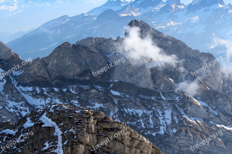 Alpstein Mountains Panorama Swiss Alps View