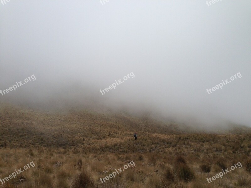 Fog Mountain Landscape Woods Night