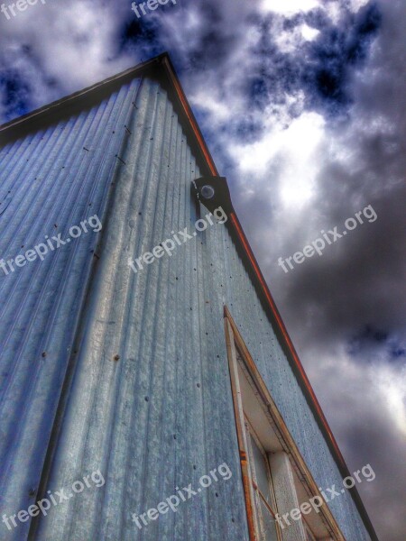 Building Internment Camp Sky Clouds Perspective