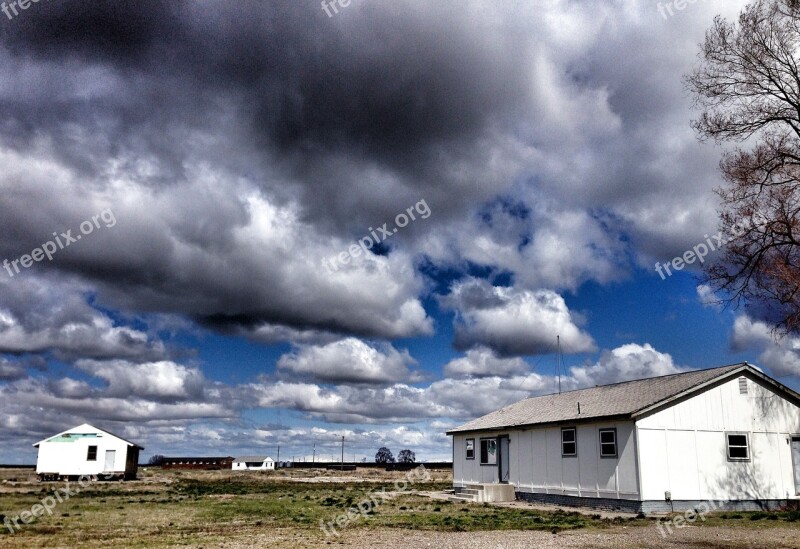 Clouds Sky Buildings Minidoka Internment Camp