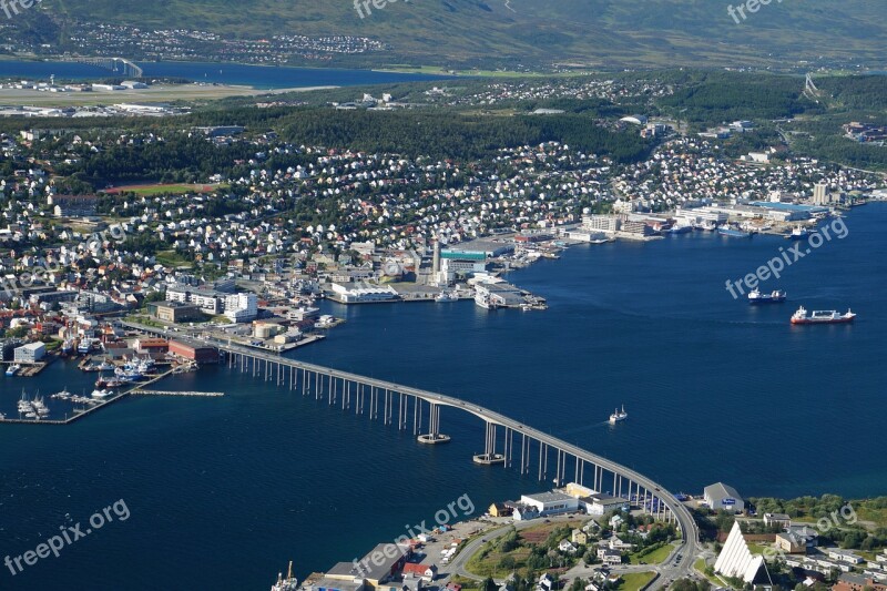 View Bridge City Tromso Bridge Norway