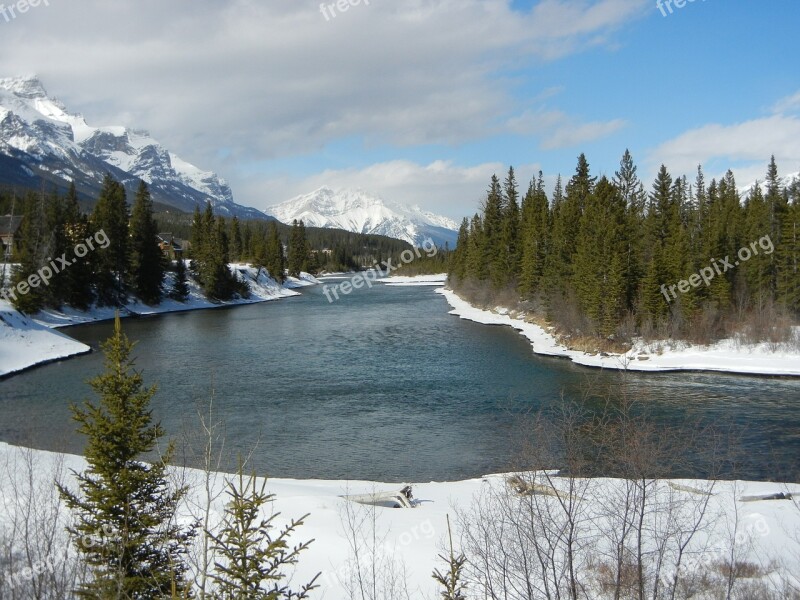 Bow River Canmore Alberta River Outdoor