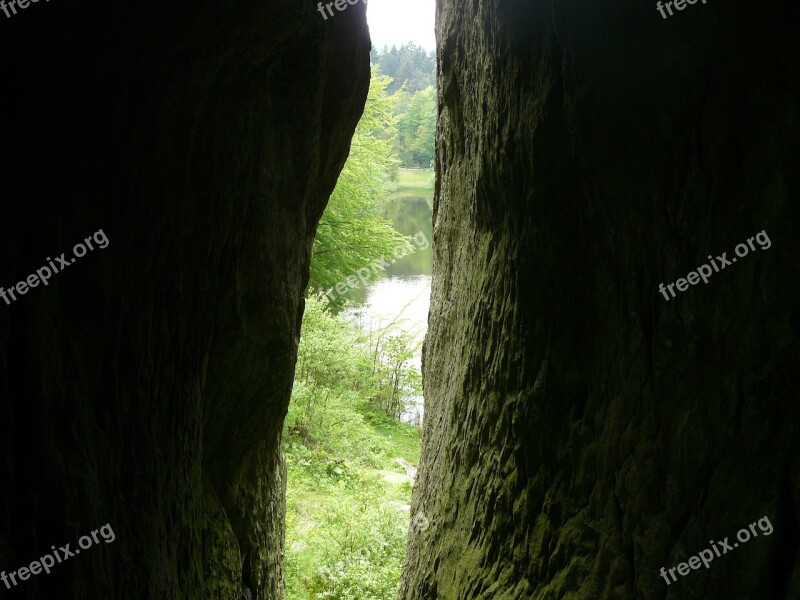 Externsteine View Druchblick Sandstone-rock Formation Teutoburg Forest