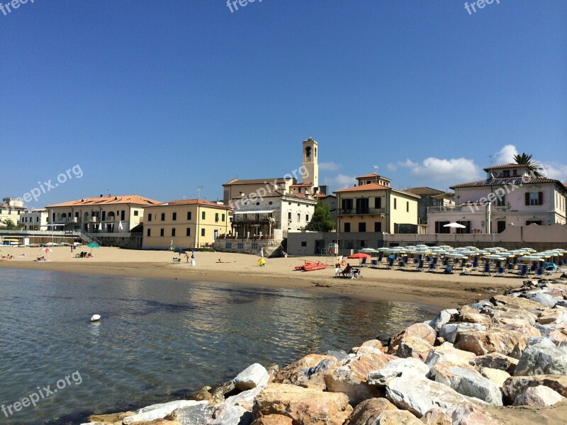 San Vincenzo Beach Sand Beach Promenade Bank