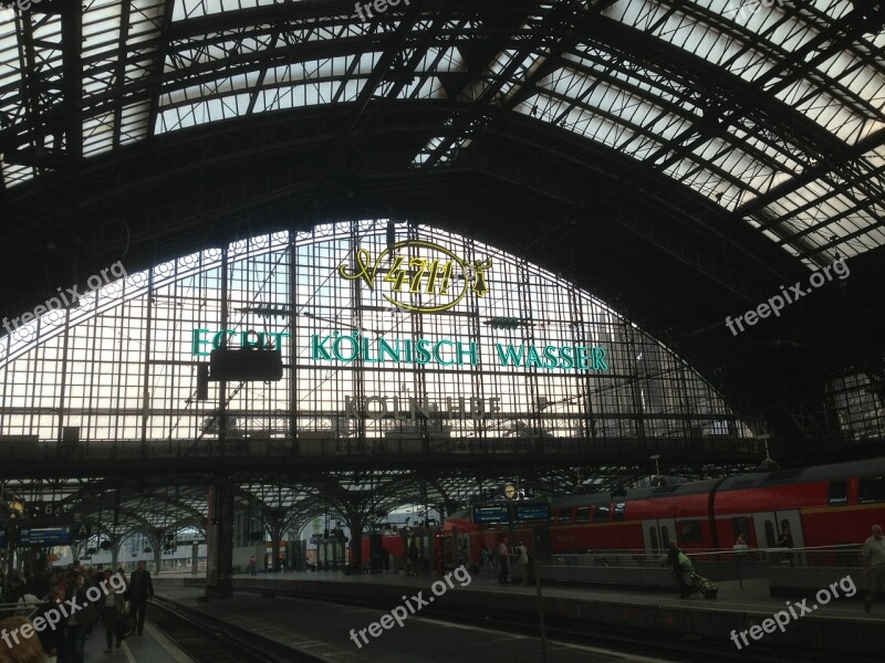 Railway Station Cologne Train Central Station Public Means Of Transport