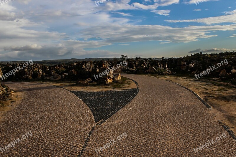 Paths Stone Road Two Paths Pavement