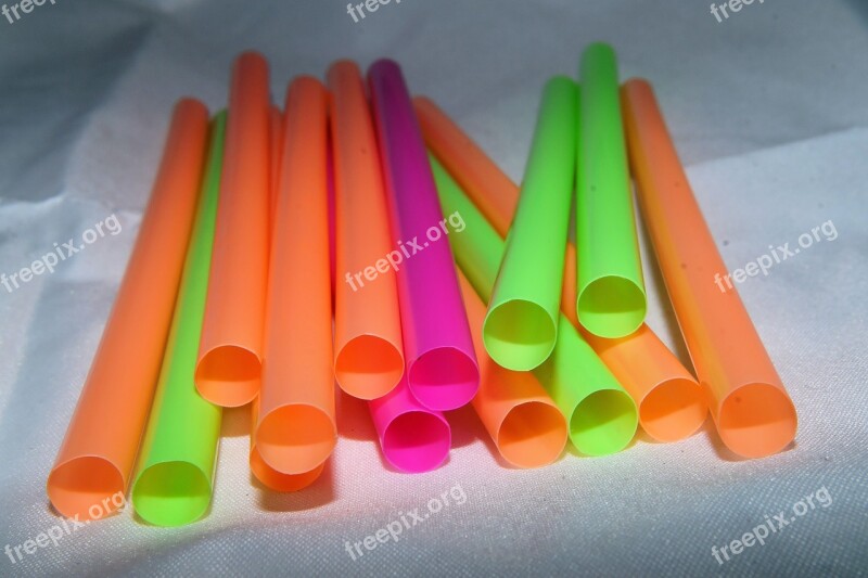 Straws Colorful Plastic Tube Drink