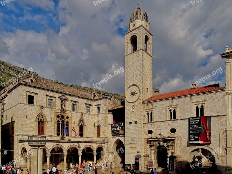 Croatia Historic Center Dubrovnik Steeple Building