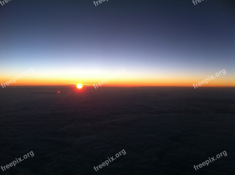 Sunrise Lufthansa Aircraft Flying Travel