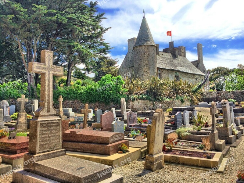 Graveyard France Cemetery Stone Cross