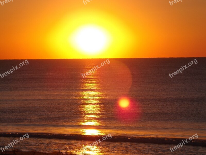 Ocean Sunrise Sea Water Beach