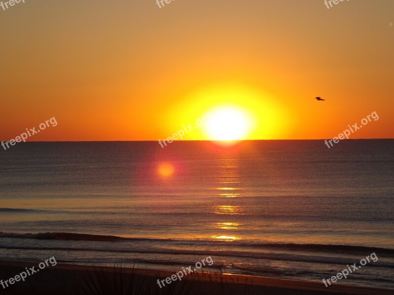 Sunrise Ocean Sea Water Nature