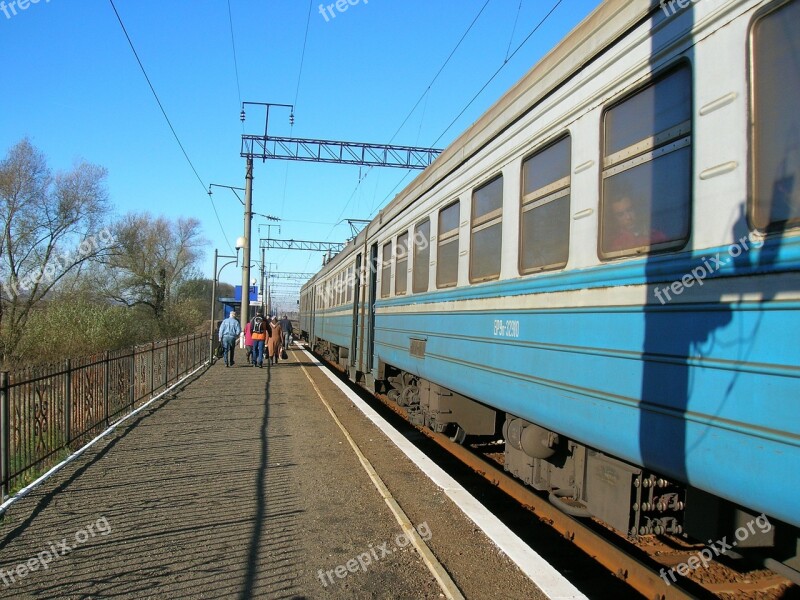 Train Elektrichka Village Departure Stop