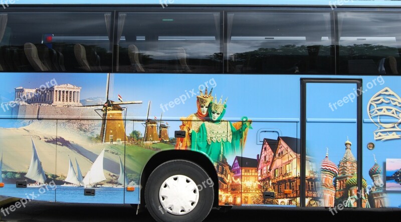 Bus Artistic Colorful Painting Art