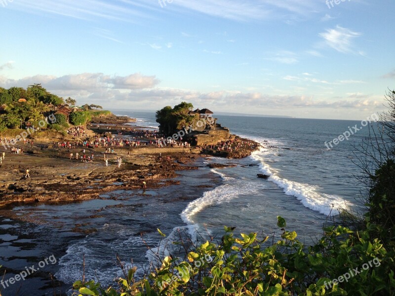 Tanah Lot Bali Ocean Nature Coast