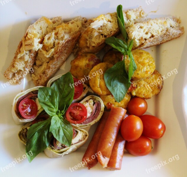 Eat Cold Plate Tomatoes Toast Quiche