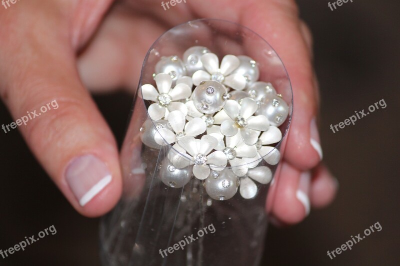 Rhinestones Floral Bride Wedding Hair Clips