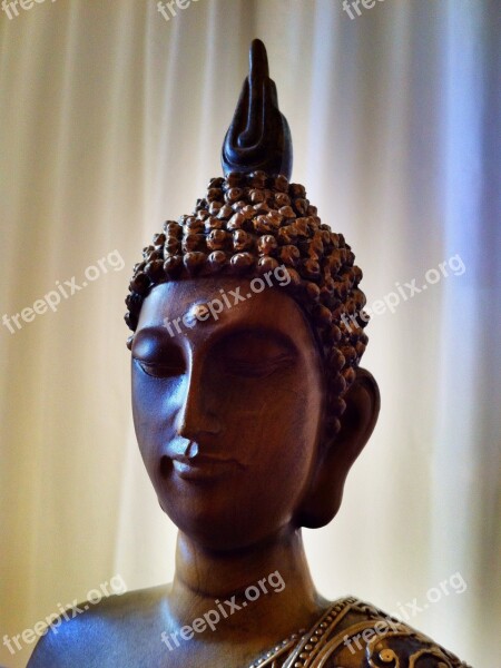 Buddha Thailand Holzfigur Asia Buddhism