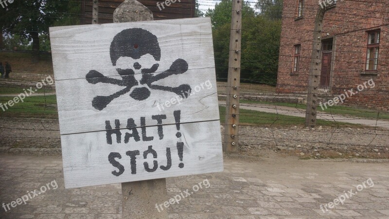 Auschwitz The Museum History Sign Skull