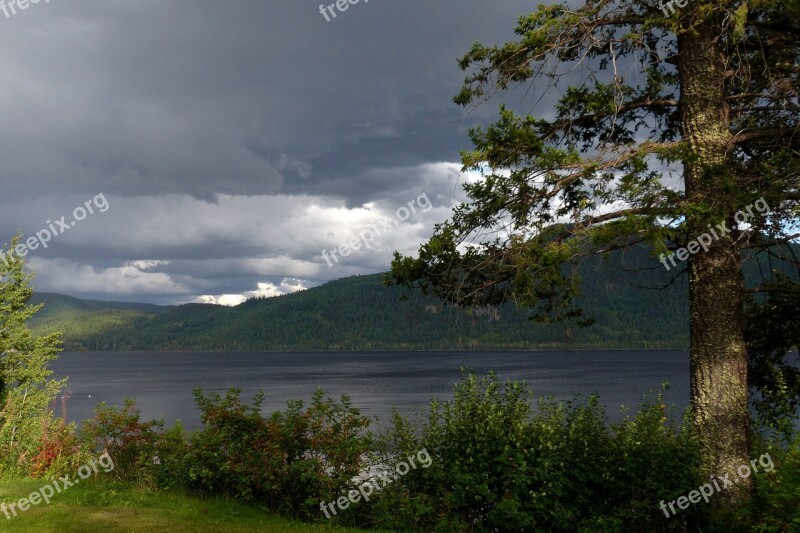 Canim Lake British Columbia Canada Landscape Thunderstorm