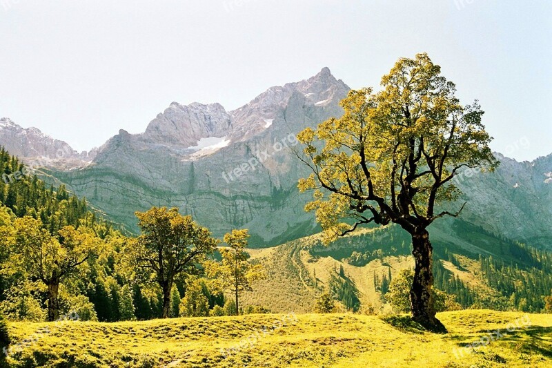 Ahornboden Alpine Mountains Engalm Mountain Landscape