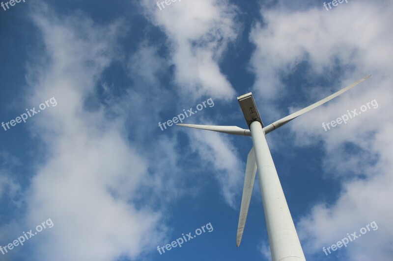 Windmill Natural Blue Sky White Cloud Free Photos