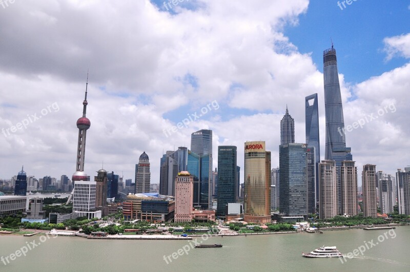 Shanghai Sky Building Street The Bund