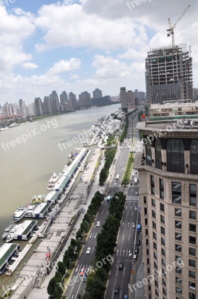 Shanghai Sky Building Street The Bund