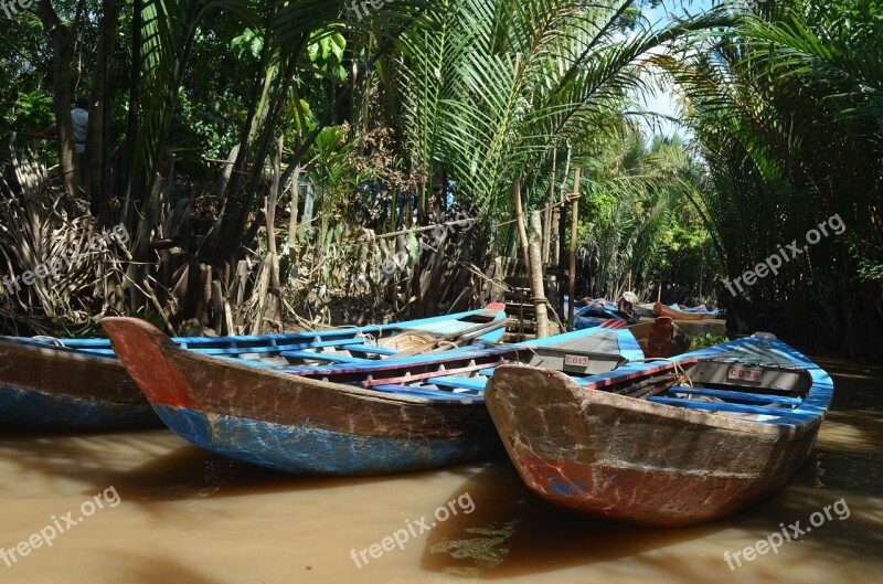 Boat Sampan Travel Vietnam River