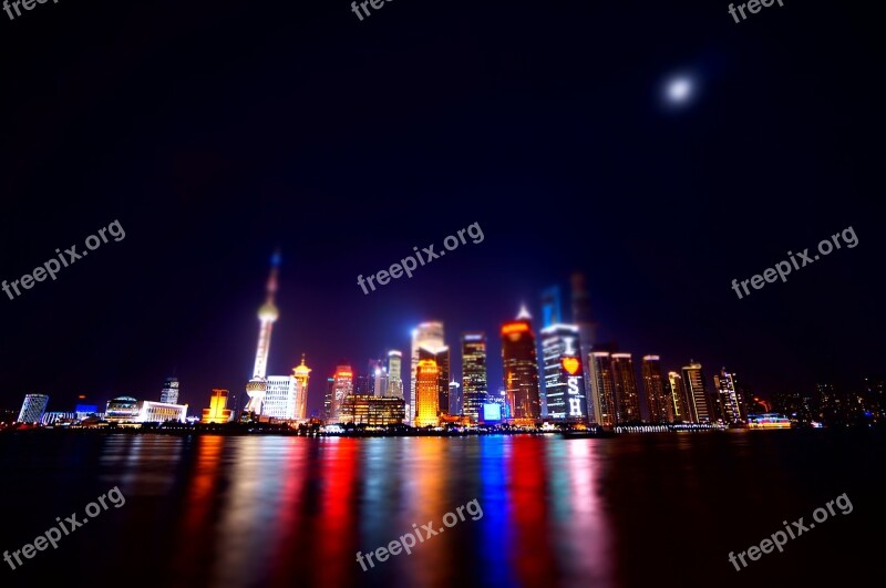 Shanghai The Bund Urban Landscape Bokeh Free Photos