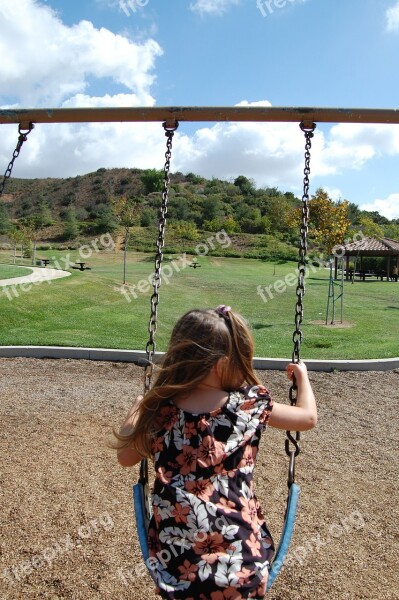 Girls Swing Park Young Fun