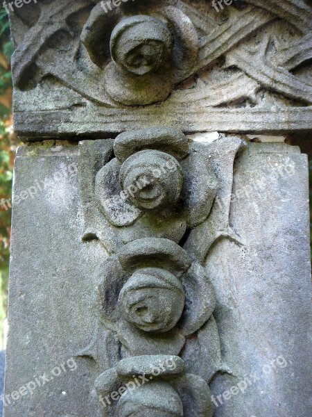 Cemetery Detail Memorial Stone Rosette