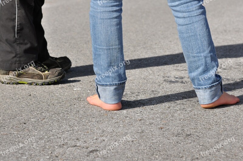 Legs Road Barefoot Feet Shoes