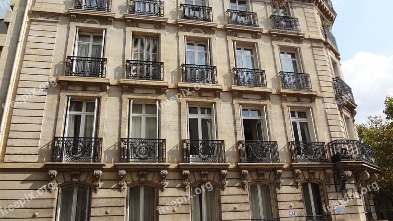 Facade Windows Building Paris Free Photos