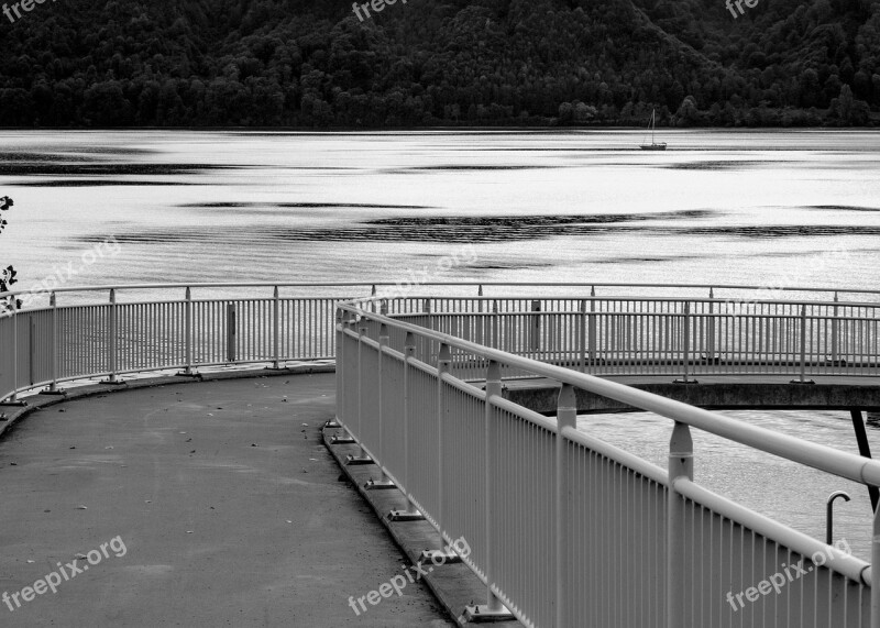 Pedestrian Bridge Transfer Lake Constance Sipplingen Bridge