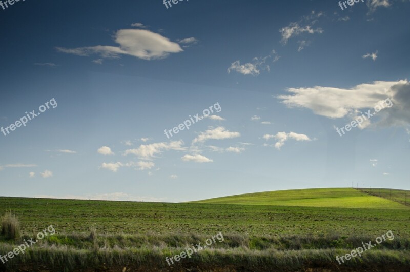 Meadows Pasture Grass Hills Sky