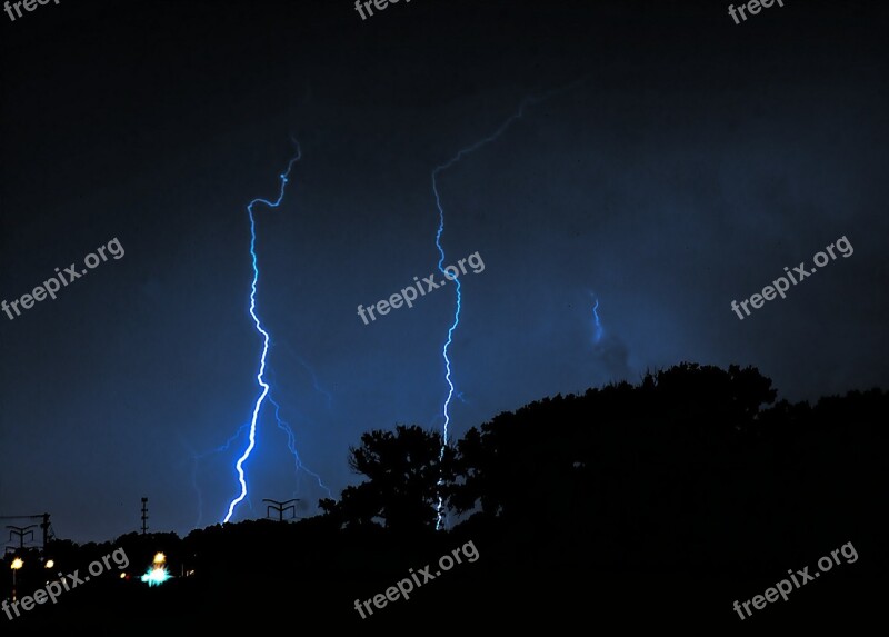 Lightning Storm Stormy Thunder Nature