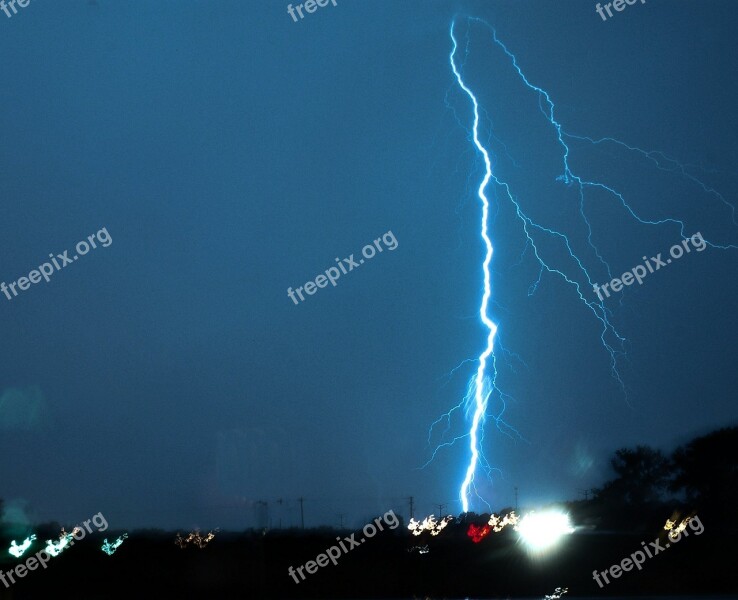 Lightning Storm Stormy Thunder Nature