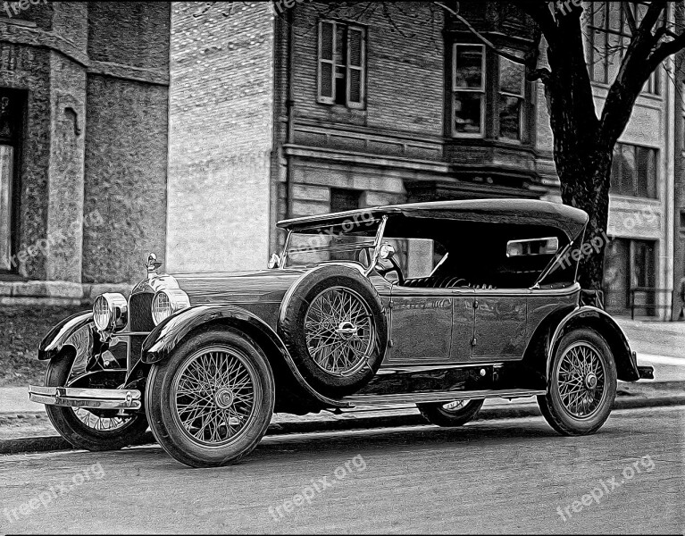 Antique Car Dusenberg 1923 Classic Car Vintage