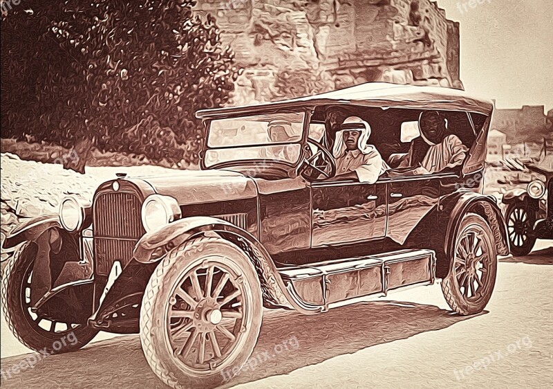 Antique Car Vintage Old Arabs Desert