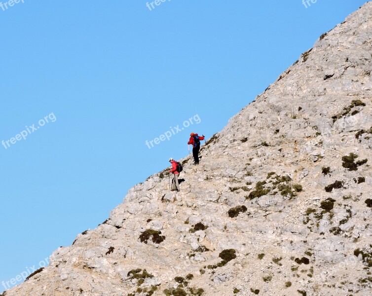 Climbing Climbers Top Upstream Carega