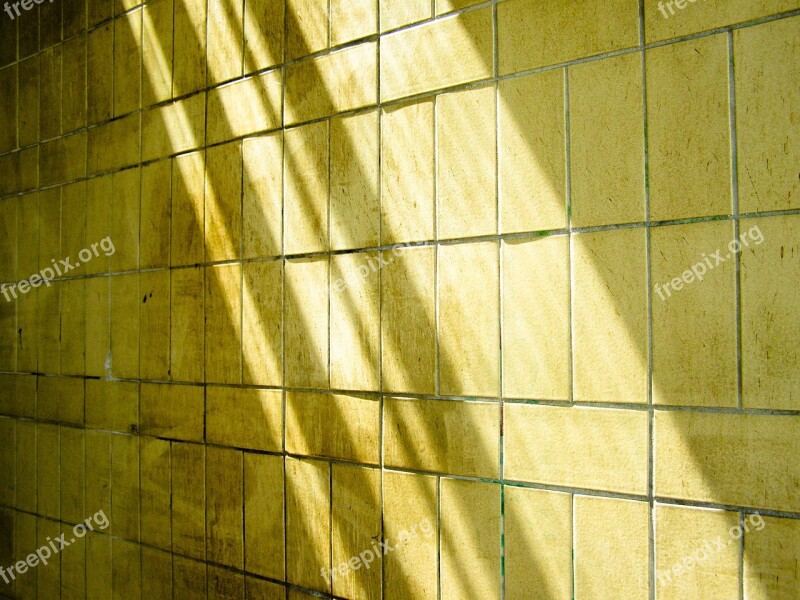 Tiles Wall Yellow Abstract Old