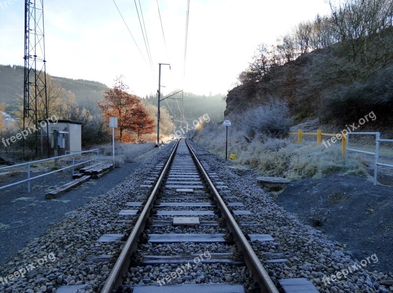 Railroad Freezing Lellingen Train Free Photos