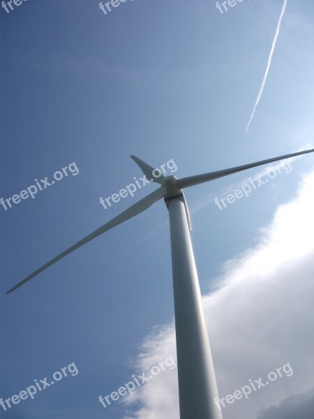 Wind Power Plant Heaven Blue Clouds Free Photos