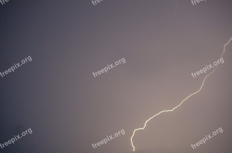 Lightning Clouds Night Thunderstorm Weather