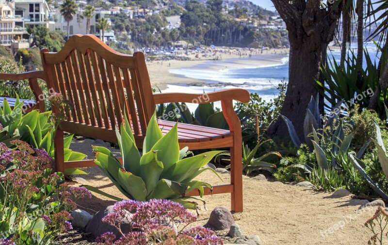 Bench Relax Sunny Beach Park