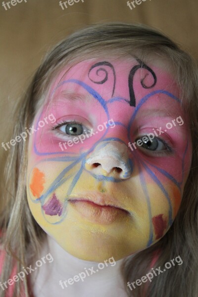 Girl Face Paint Fun Portrait