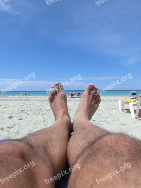 Beach Cuba Feet Relax Concerns