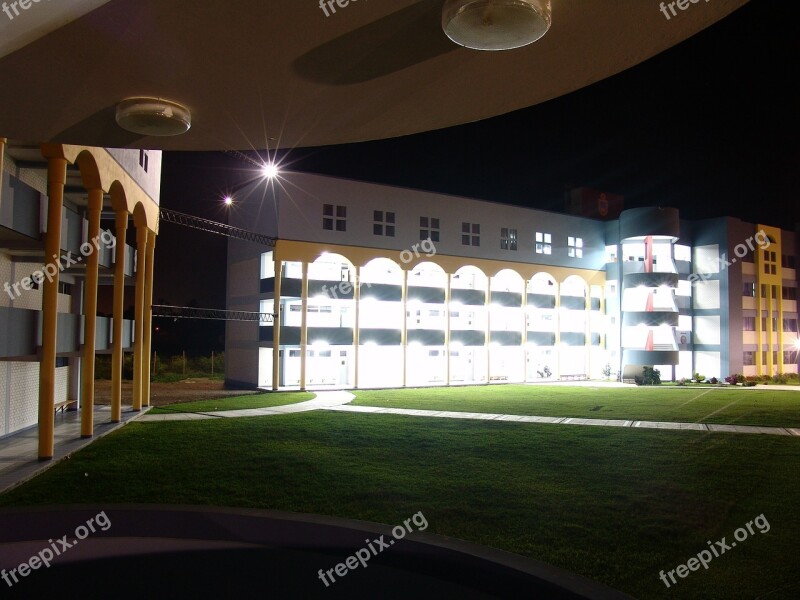 School University City Night Architecture