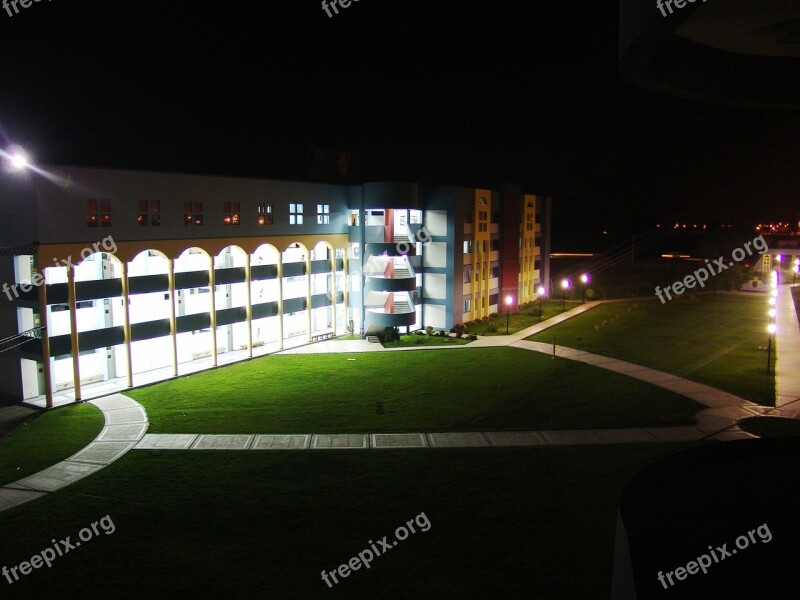 School University City Night Architecture